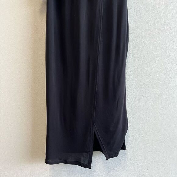 Reiss Xena Asymmetrical Midi Strappy Open Back Cocktail Dress Black UK 12 US 2 - Picture 5 of 13